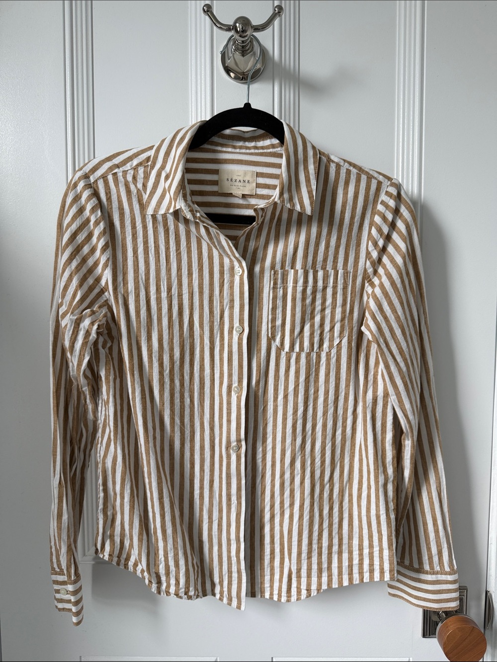 Sezane Tomboy shirt Striped Cotton Button-Down Shirt